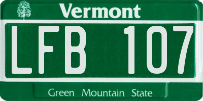 VT license plate LFB107