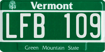 VT license plate LFB109