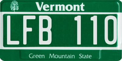 VT license plate LFB110