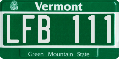 VT license plate LFB111