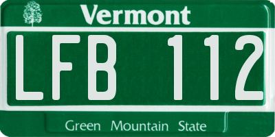 VT license plate LFB112