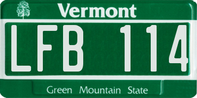 VT license plate LFB114
