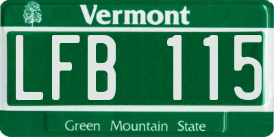 VT license plate LFB115