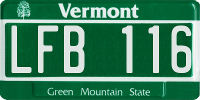 VT license plate LFB116