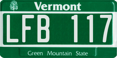 VT license plate LFB117