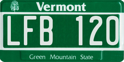 VT license plate LFB120