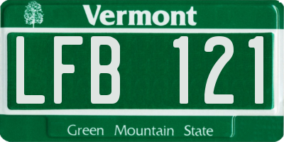 VT license plate LFB121