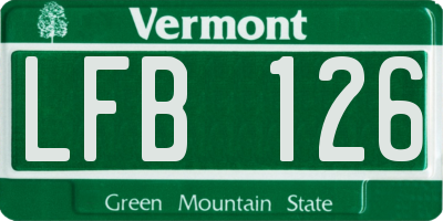 VT license plate LFB126