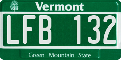 VT license plate LFB132