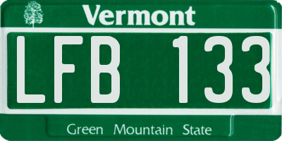 VT license plate LFB133