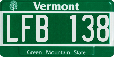 VT license plate LFB138