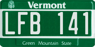 VT license plate LFB141