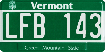 VT license plate LFB143