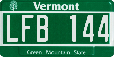 VT license plate LFB144