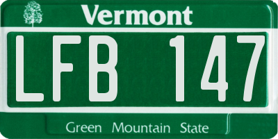 VT license plate LFB147