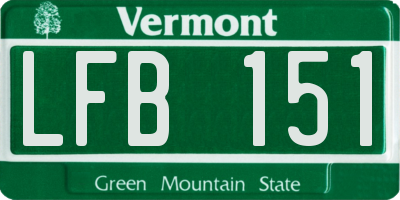 VT license plate LFB151