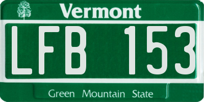 VT license plate LFB153