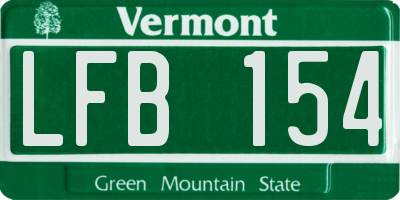 VT license plate LFB154