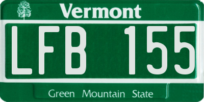 VT license plate LFB155