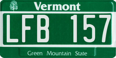 VT license plate LFB157
