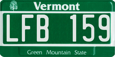 VT license plate LFB159