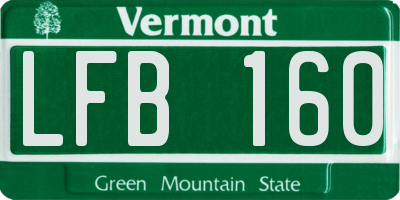 VT license plate LFB160