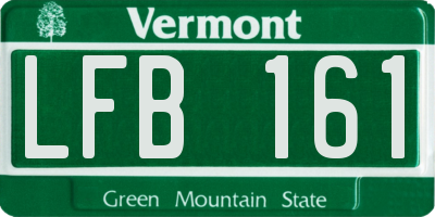 VT license plate LFB161