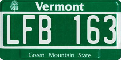 VT license plate LFB163
