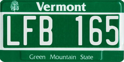 VT license plate LFB165