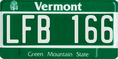 VT license plate LFB166