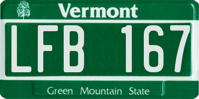 VT license plate LFB167