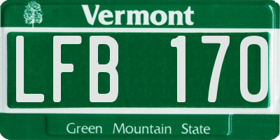 VT license plate LFB170