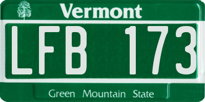 VT license plate LFB173