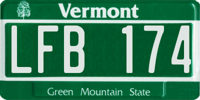 VT license plate LFB174