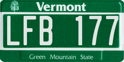 VT license plate LFB177