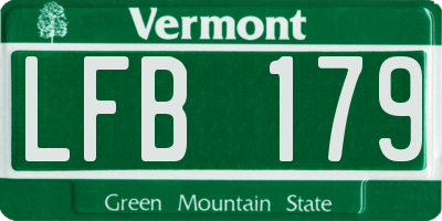 VT license plate LFB179