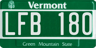 VT license plate LFB180