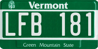 VT license plate LFB181