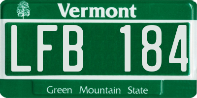 VT license plate LFB184