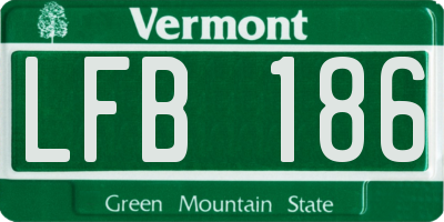 VT license plate LFB186