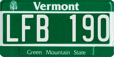 VT license plate LFB190