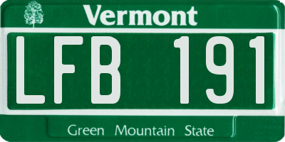 VT license plate LFB191