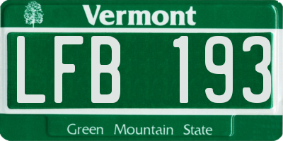 VT license plate LFB193