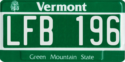 VT license plate LFB196