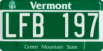 VT license plate LFB197