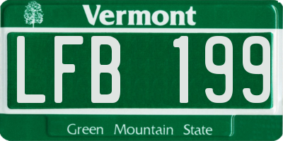 VT license plate LFB199