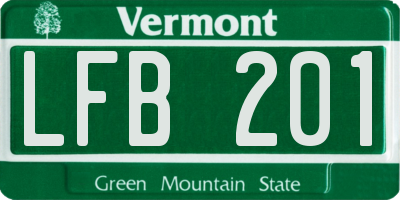 VT license plate LFB201