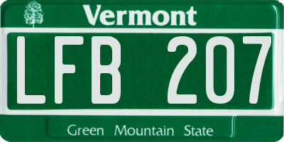 VT license plate LFB207
