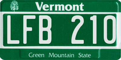 VT license plate LFB210
