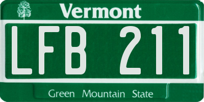VT license plate LFB211